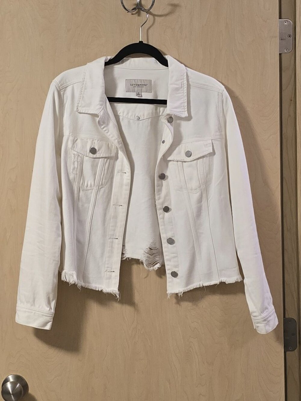 Liverpool White Denim Distressed Jacket